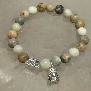 Handcrafted bracelet with crazy lace and white crazy lace agate